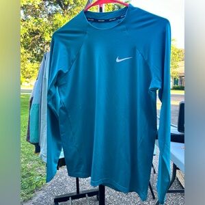 Teal Nike swim long sleeve tee